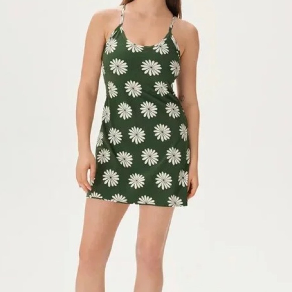 Outdoor Voices Exercise Dress Evergreen Floral Size XL